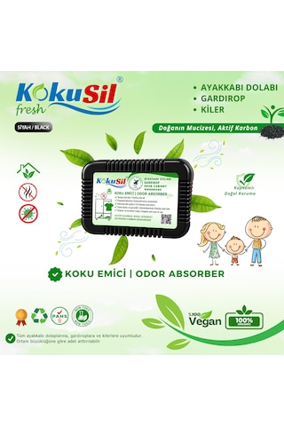 Kokusil Ayakkabı Dolabı, Gardırop Koku Giderici Ve Koku Emici Siyah