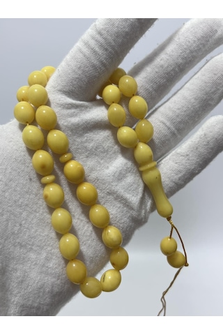 Doğal Kaya Damla Kehribar Tesbih 33lük 16,27 Gram