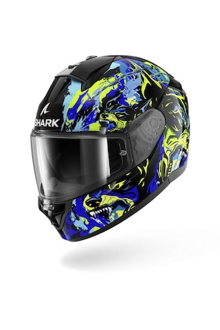 Shark Rıdıll 2 Ragıng Beast Kapalı Kask Siyah Sarı Mavi