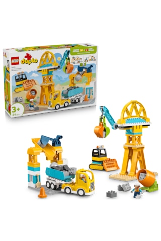 LEGO® DUPLO® Kasabası 3'ü 1 Arada İnşaat Sahası ve Araçları 10476 -3 Yaş ve Üzeri Çocuklar için Figür İçeren Yapım Seti (84 Parça)