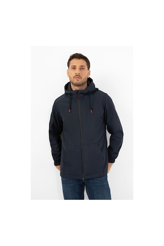 Erkek Lacivert İçi Astarlı Kanguru Cepli Su Ve Rüzgar Geçirmez Kapüşonlu Cepli Yağmurluk Lacivert