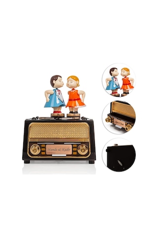 Kişiye Özel Radyo Görünümlü Öpüşen Çift Müzik Kutusu 12008
