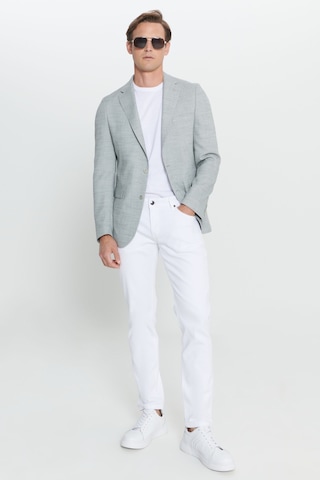 AC&Co / Altınyıldız Classics Erkek Yesıl Slim Fit Dar Kesim Mono Yaka Kapak Cepli Diagonal Esnek Ceket Yesıl