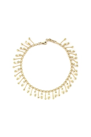 Dorikalı Doğal İnci Sallantılı Kadın Halhal Gold