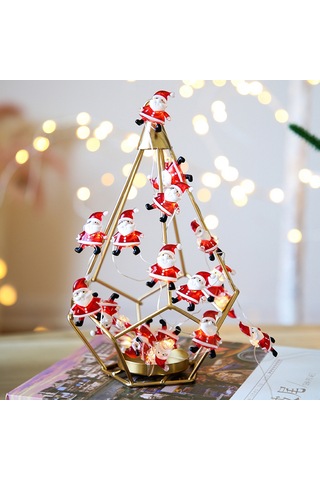 Dianziye Noel Dekorasyonu Led Işık Zinciri - 3m 30 Ampul, Santa Figürü, Sürekli Aydınlatma Ve Parıltı Modu, 3xaa Pil İle Çalışır Pil Dahil Değil