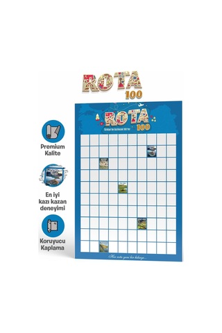 Rota 100 Kazı Kazan Poster Türkiye Gezi Rotası Posteri Gezginlere Hediye