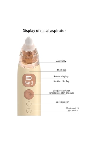 Konesam Yenidoğan Bebekler İçin 3 Kademeli Emiş Gücüne Sahip Elektrikli Burun Aspiratörü, Usb Şarjlı, 3 Silikon Uçlu