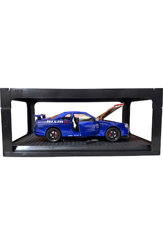 1:24 Metal Model Koleksiyon Araba Nissan Skyline Gt-r R34 Mavi Nısmo 19 Cm Döner Ön Tekerler