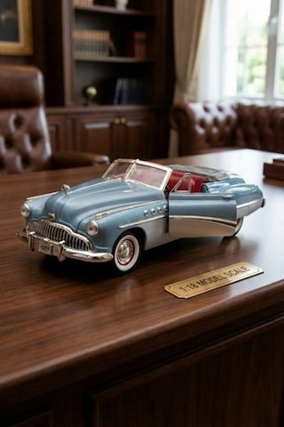 Motormax 1:18 1949 Buick Roadmaster Diecast Model Araba - Mavi - Metal Koleksiyon Araç Lisanslı