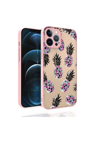 Apple Uyumlu iPhone 12 Pro Max Kılıf Desenli Kamera Korumalı Parlak Zor