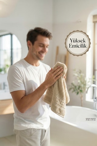 6'lı Lua Karışık Greek El Havlusu - 50x90 Cm, 225 Gr, %100 Pamuk, Spa Ve Otel Havlusu Çok Renkli