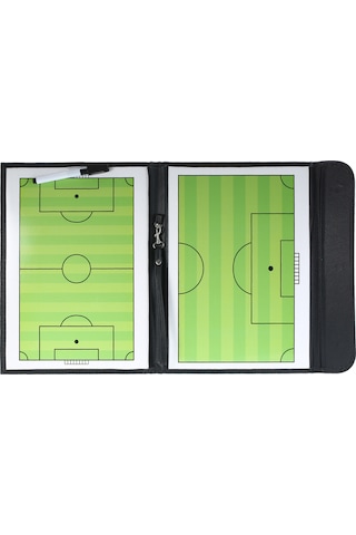 Xindoker Futbol Strateji Tahtası Siyah Deri 31.5x23.5cm Takım Taktik Planlama Aracı