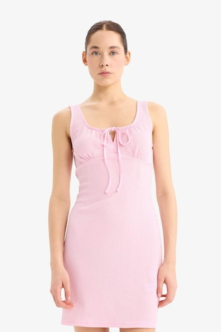 Defacto Coool Bodycon Vücudu Saran U Yaka Bürümcük Askılı Mini Elbise D9210ax25smpn47 Pembe