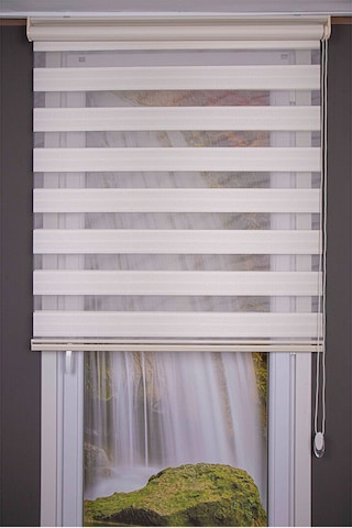 Oba Perde Keten Zebra Perde Beyaz 100 x 190