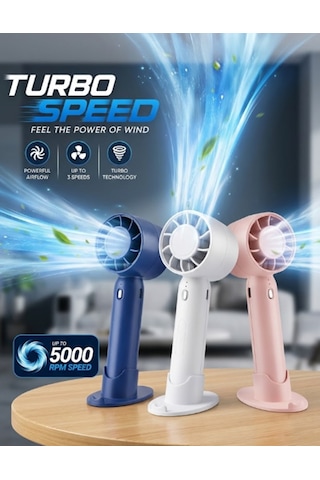 1 Adet Fw30 3 Hız Kademeli Turbo Jet Vantilatör - Mini Şarjlı Taşınabilir Vantilatör - Mini Fan - Masaüstü Veya Elde