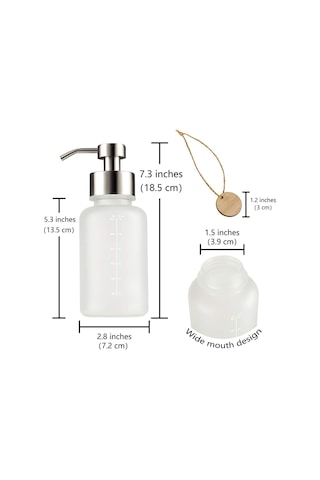 Roetell Cam Köpük Sabunluk, Paslanmaz Çelik Pompalı Sabun