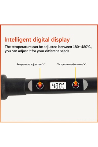 Xindoker 80w Lcd Dijital Gösterge Isıtıcı, Isı Yalıtımı Kolu, 180-480 C Ayarlanabilir Sıcaklık, Seramik Isıtıcı Çekirdeği, Eu Şarj, 220v