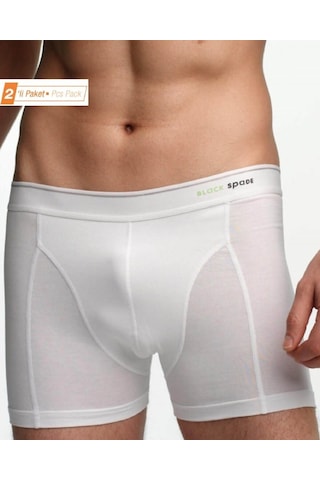 Blackspade 2'Li Paket Erkek Boxer-Beyaz