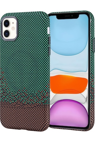 Apple iPhone Uyumlu 11 Kılıf Ultra İnce Karbon Tasarımlı Ve Magsafeli Cabix Premium Kapak Yeşil
