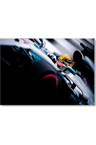 Cakasepetim Lewis Hamilton Mersedes İle Formula 1 Görseli Ahşap Mdf Tablo