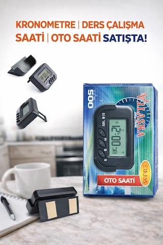 Kronometre Öğrenci Saati Araba Oto Ders Çalışma Mutfak Alarmlı Uyandırma Çalar Saati
