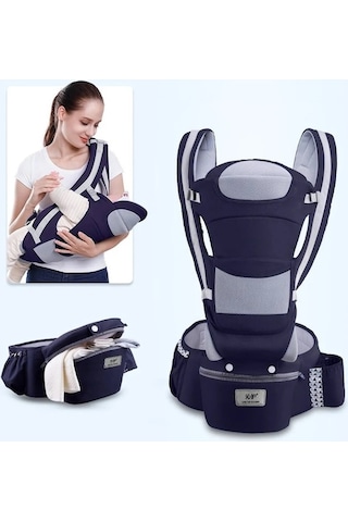 Trendooze Taşıyıcı Sırt Lacivert-ergonomik Çantası Bebek Bebek Pu