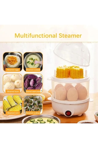 Çok Fonksiyonlu Elektrikli Yumurta Kaynatıcı Çift Katmanlar Yumurta Pişirici Whıte