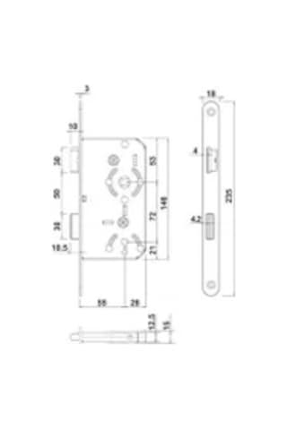 Hafele 55 Mm Eksen Oval Oda Kilidi Sol Dilli