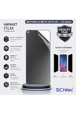 Moto G9 Plus Uyumlu Ön Yüzey Hayalet Privacy Hidrojel Ekran Koruyucu 92217692