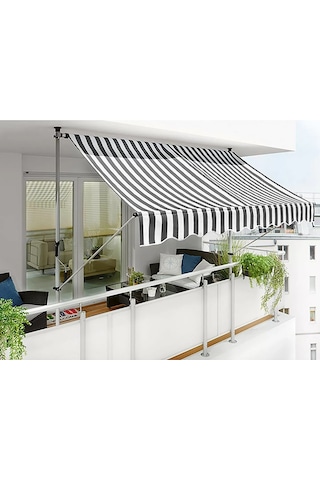 Evinizin_Atolyesi Teleskopik Tente Gri-Beyaz 250X130 Cm