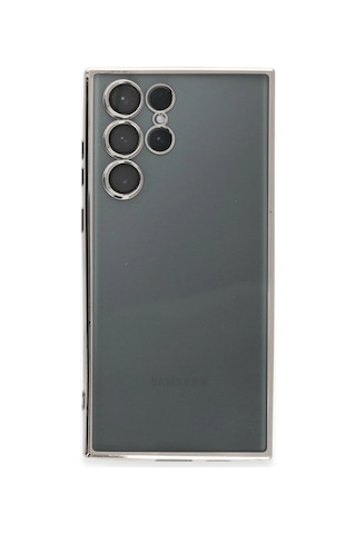 Newface - 635 - Samsung Galaxy S22 Ultra Kılıf Razer Lensli Silikon - Csmo-tex - - Gümüş