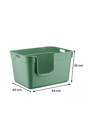 Herniks Tanos Yarı Açık Kedi Tuvaleti 54x40x32 - Yeşil