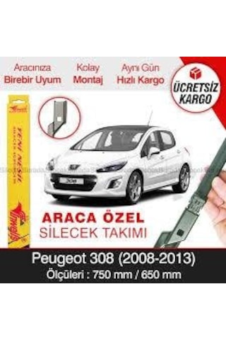 Ön Silecek Peugeot 308 07-13 Arası 75Cm/65 CM 6423.H6+6423.H5