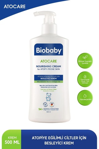 Atocare Besleyici Krem 500 Ml - Seramid Prebiyotik Omega 3 - 6 Yulaf Unu Atopik Ciltler İçin Krem