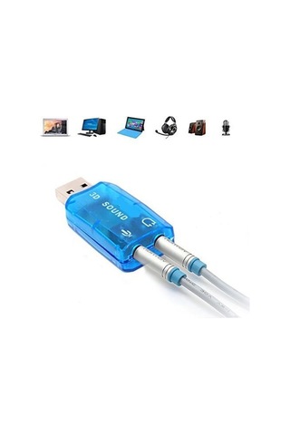 Hytech HY-U705 5.1 USB Ses Kartı Mavi