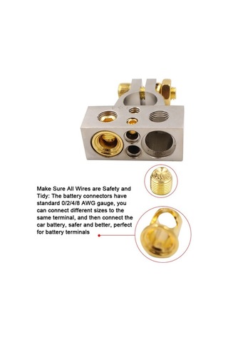 Novahub 0/2/4/8 Awg Pil Terminal Bağlantıları, Çinko Bakır Halkalı, 12-48v Uyumlu, Şeffaf Kapaklı