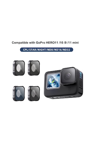 Nd8 Filtre Eylem Kamera Lens Filtresi Gopro Hero11 Siyah / Hero11 Siyah Mini / Hero10 Siyah / Hero9 Siyah Diğer