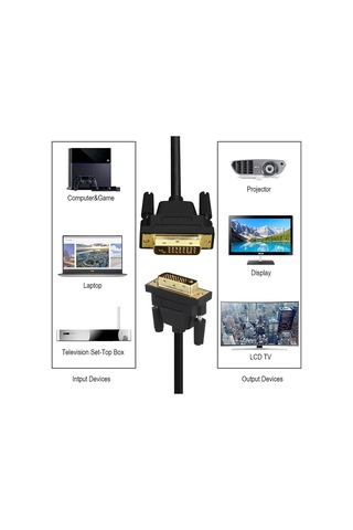 Ancheyn Dvi To Dvi Monitör Ekran Kablosu 3 Metre Ara Bağlantı Dvi-d 24+1 Örgü Kablo 4632