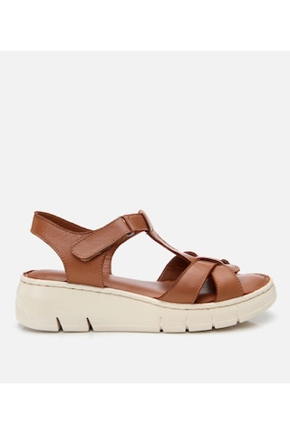 Hotiç Kadın Deri Taba Ayarlanabilir Comfort Sandalet 01sah306850a370 Taba-tan Taba