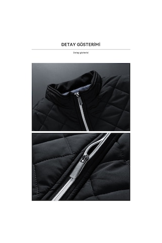 Kalınlaştırılmış Polar Astarlı Sıcak Günlük Erkek Ceketi Gri
