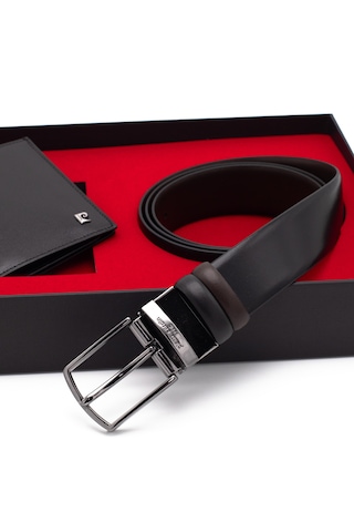 Pierre Cardin Çift Yönlü Deri Kemer & Cüzdan İkili Set Pccift01sk-1135a2c Siyah