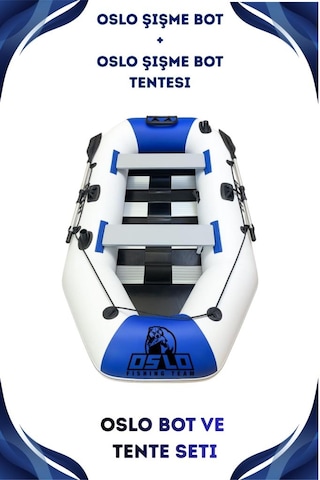 Oslo Fishing Team Mavi Beyaz Şişme Bot Ve Tente Seti