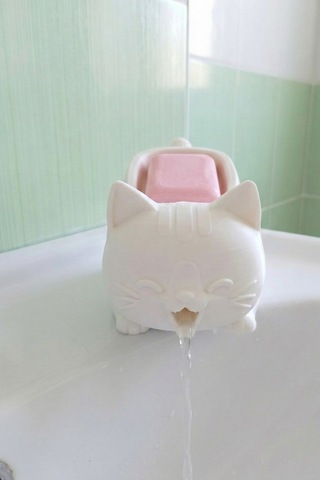 Sevimli Kedi Sabunluk Plastik Banyo Dekoratif Aksesuar
