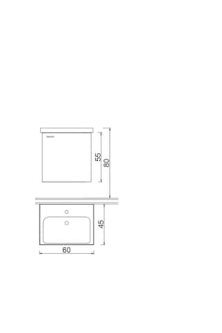 Denko Terra 60 Cm Mdf Beyaz Banyo Dolabı Alt Modül Ve Lavabo Beyaz