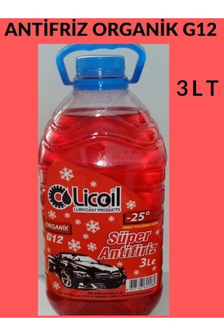 Licoil G12 Kırmızı Antifriz 3 Litre -25 Derece Pet N11.335