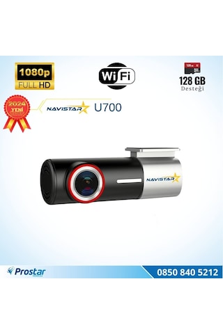 U700 Wifi 1080p 170 Geniş Açı Gece Görüşlü 128 Gb Destekli Akıllı Araç İçi Kamera