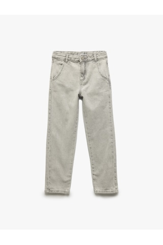 Koton Beli Ayarlanabilir Lastikli Cep Detaylı Pamuklu Denim Pantolon Gri 5skb40024td Gri