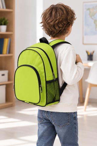 Bags Prime Neon Yeşil Çok Bölmeli Günlük Okul Ve Sırt Çantası - Yeşil