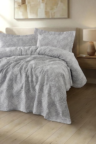 Palm Tek Kişilik Yatak Örtüsü Seti 160x230 Gri Çok Renkli