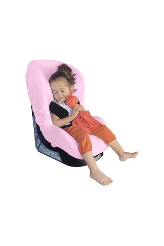 4katlı Müslin Bebek Oto Koltuk Kılıfı Lastikli %100pamuk Pembe